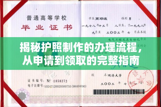 中国台湾揭秘护照制作的办理流程，从申请到领取的完整指南